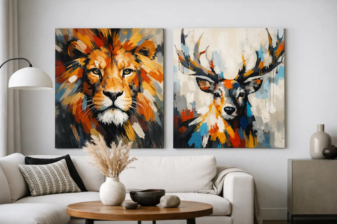 Abstract Animal Paintings Canvas for Bold Spaces