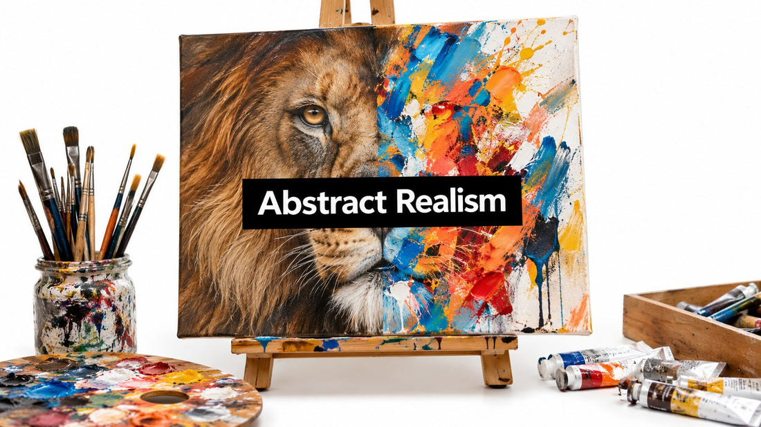 Abstract and Realistic Painting Blended