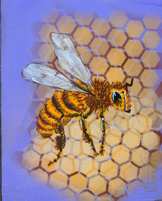 Bee Portrait Purple