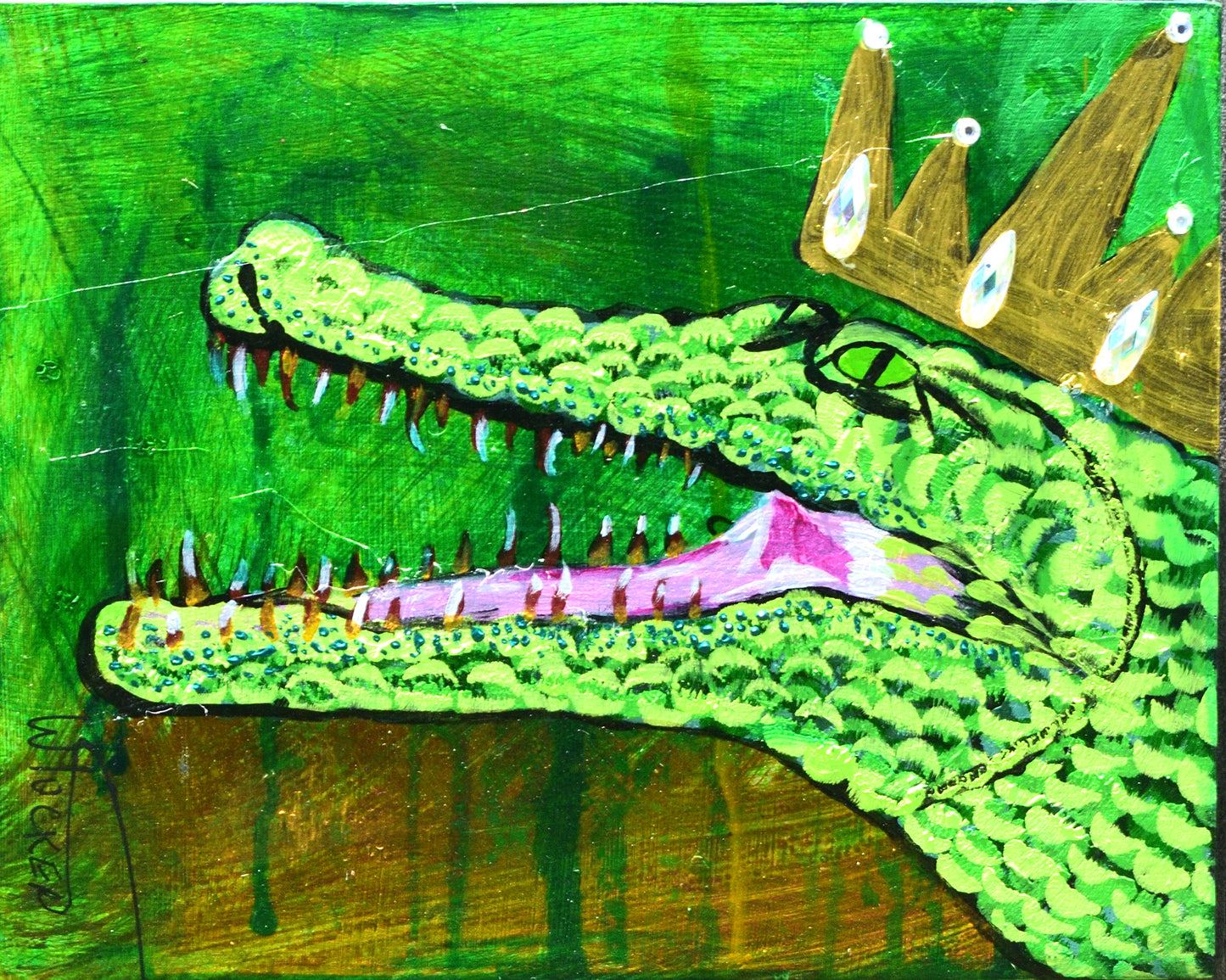 William Tucker Original Alligator Painting - Coastal Art