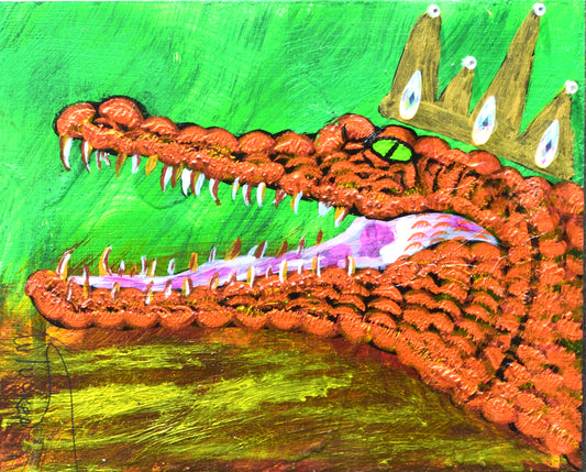 William Tucker Art Fine Art Gator Painting – Coastal Collection - Orange Gator