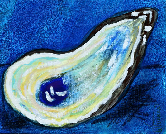 William Tucker Art Coastal Collection oyster shell painting for coastal home decor wall art