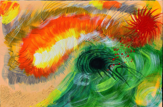 Abstract vibrant colorful painting by William Tucker Art original environmental art for sale