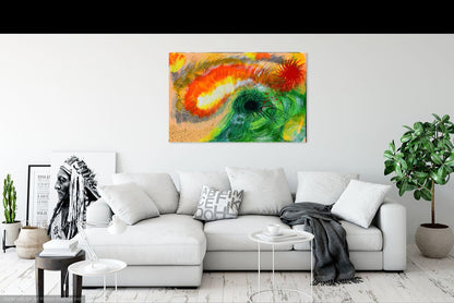 Abstract Collection original environmental art for sale by William Tucker Art displayed above white living room couch
